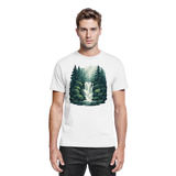 White Fall Creek unisex shirt by Arvenzo, front view showcasing a classic fit and clean design.