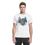 White Arvenzo Snow Lynx unisex shirt with front design, made from premium fabric, casual and stylish for everyday wear.