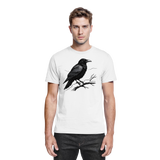 Front view of Arvenzo dark raven unisex shirt with a sleek black design on a white background.